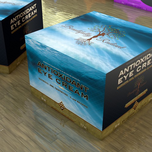 Create an amazing high quality eye cream box for Radiantly Beautiful!