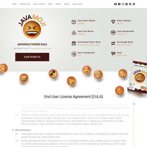 Design a Simple One-page Crowdfunding page for Fun Coffee company
