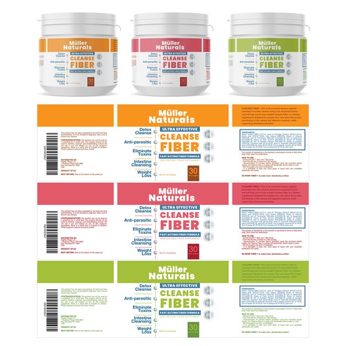 Label design for DIETARY SUPLEMENTS by Müller Naturals
