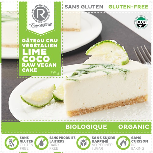 Packaging for raw vegan organic cake