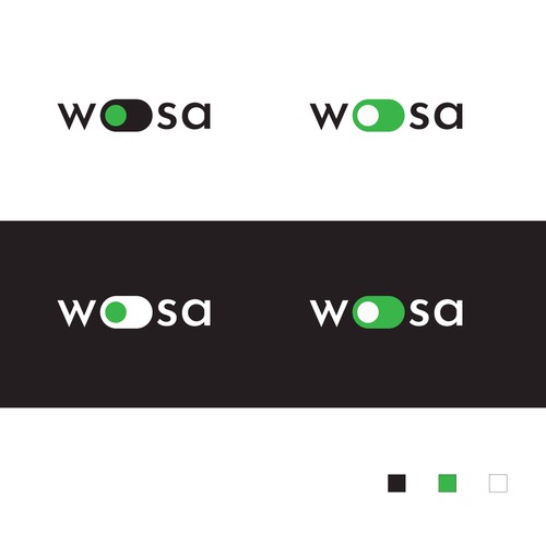 toggle type logo for fast growing tech company woosa