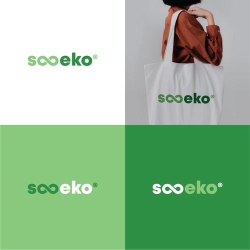 Minimalist wordmark logo for eco-shop