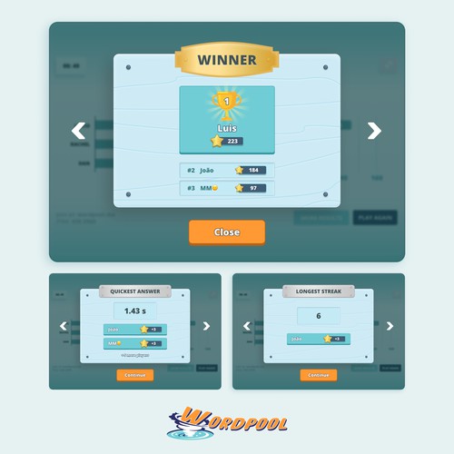 Award page for a fun English learning app