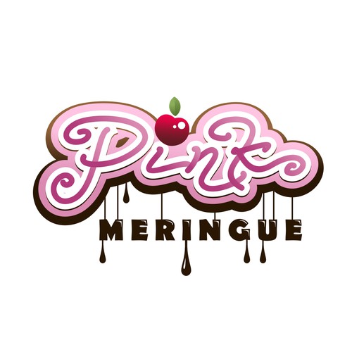 logo design for Pink Meringe, home-based business in São Paulo, Brazil, that sells sweet treats on demand, such as decorated cakes, cupcakes, cookies, pies, etc.