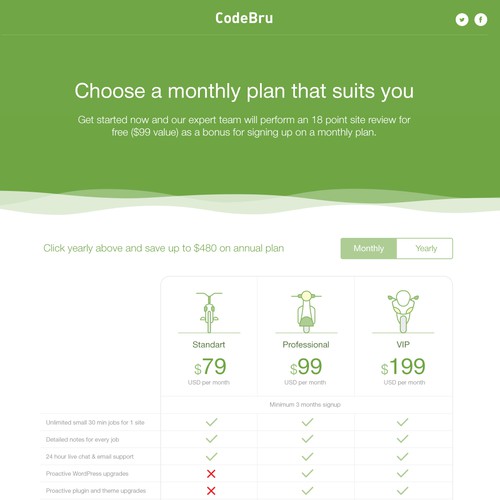 A simple landing page design