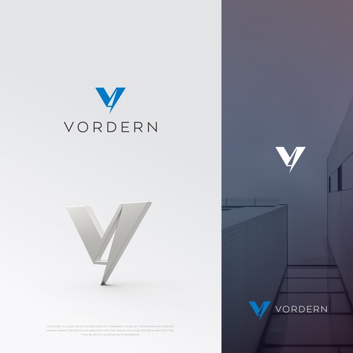 V-logo concept. lettering