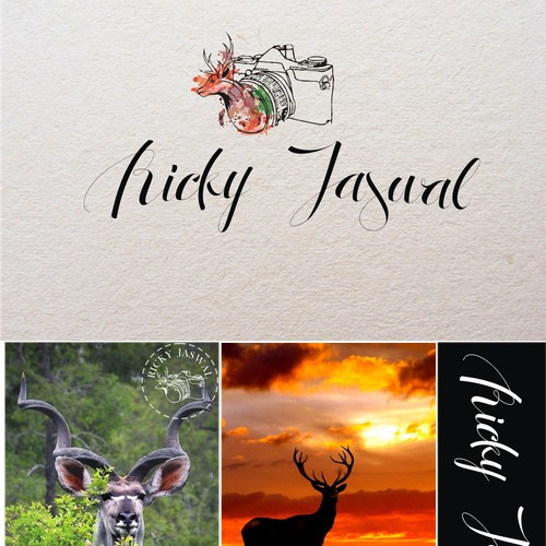 Design a stand-out watermark logo for wildlife photographer and traveler