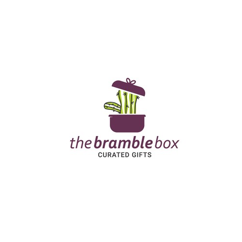 Gift box cactus logo