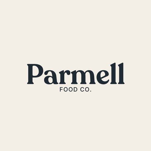 Modern FMCG wordmark for Parmell Food Co.