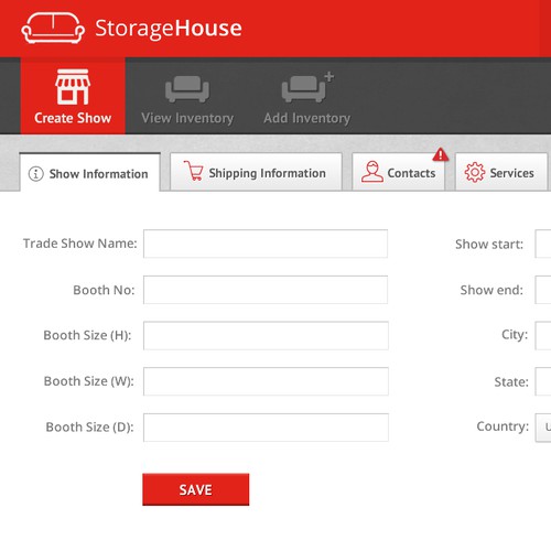 Web Application design for StorageHouse