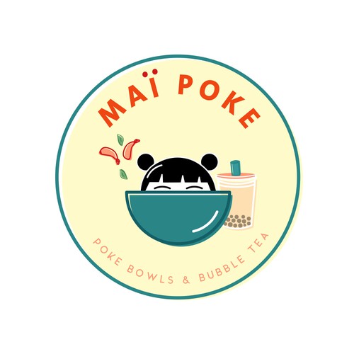 logo for poke bowl and bubble tea 