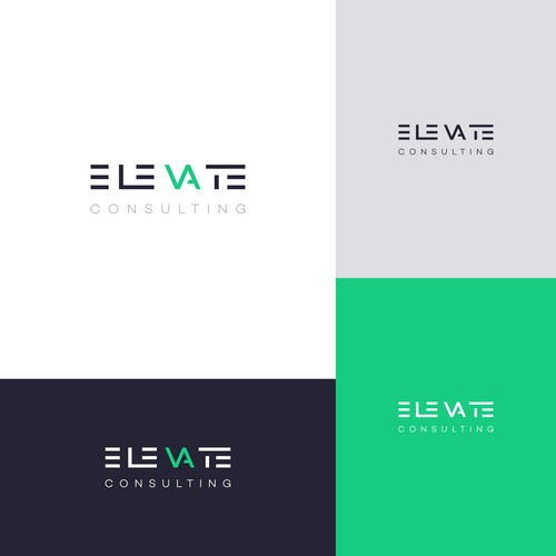 ELEVATE Lettering Mark Logo Design