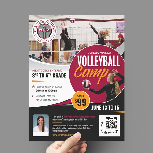 Flyer Design for Volleyball Camp