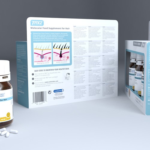 Premium outer packaging design for line of novel food supplements