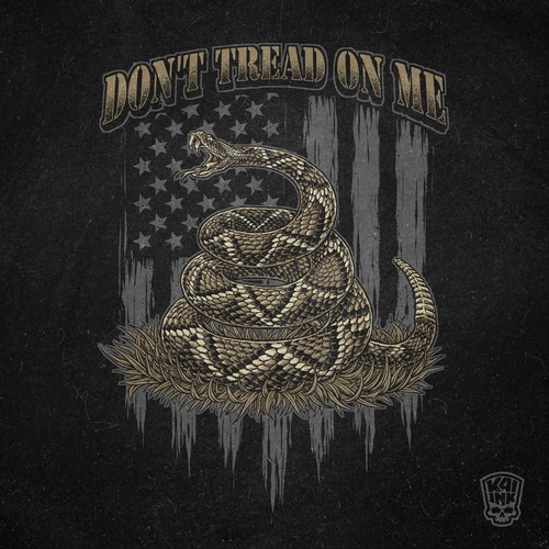 DON'T TREAD ON ME, Detailed illustration of Rattlesnake