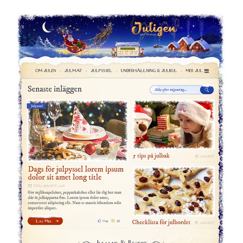 Redesign of Sweden's largest Christmas site!