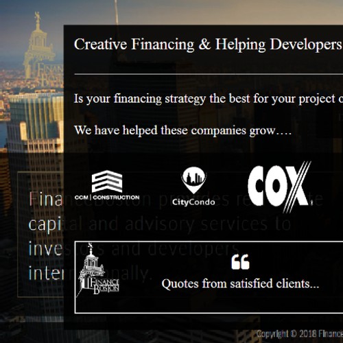 Finance Boston Landing Page