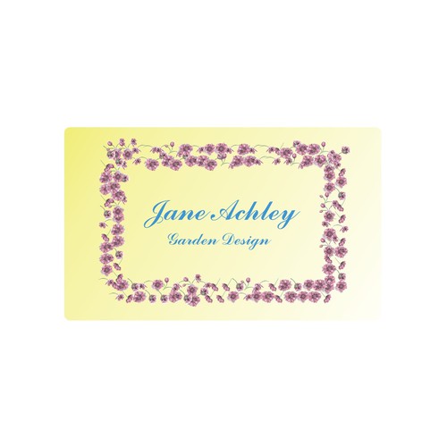 Create a stylish logo and business card for an upcoming garden designer