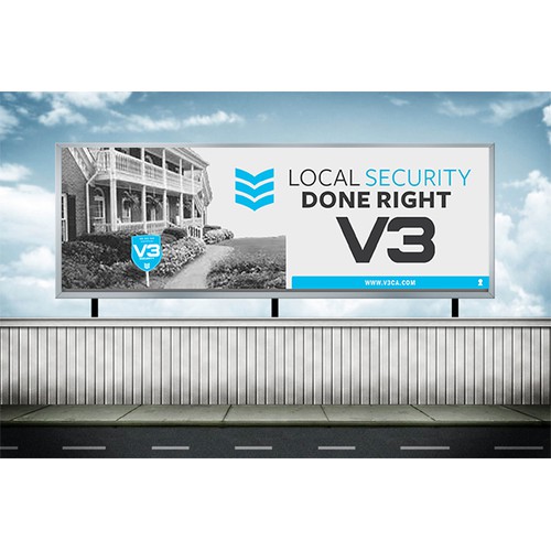 Design a stand-out billboard for V3 Security