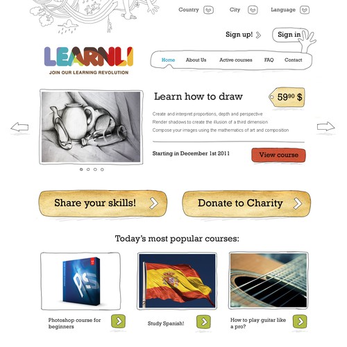 Learnli website design concept