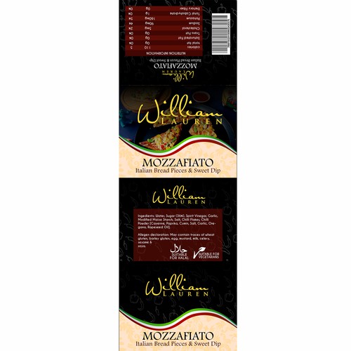 Label for italian bread and chilli
