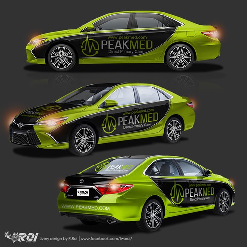 NASCAR inspired Toyota Camry car wrap design for company advertising