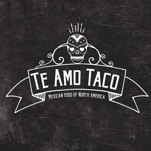 Create a Mexican food blog logo with skull 