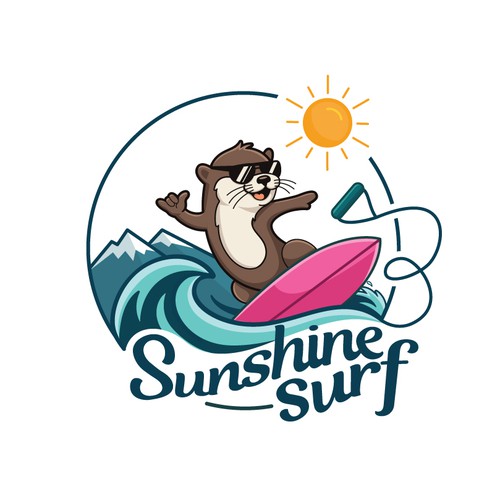 Surfing Otter Adventure Logo