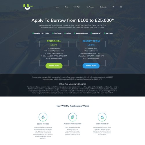 Website design for a Loan Website Design