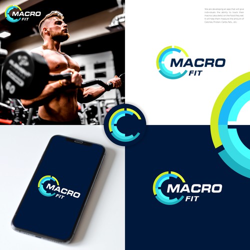 Macro Fit | Fitness Aplication Apps | Colorful Logo
