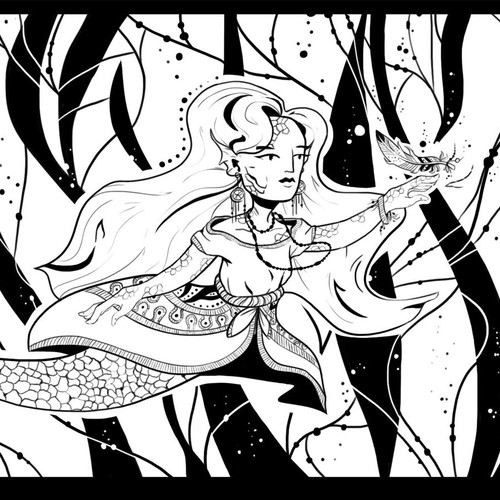 Mermaid in Boho style 