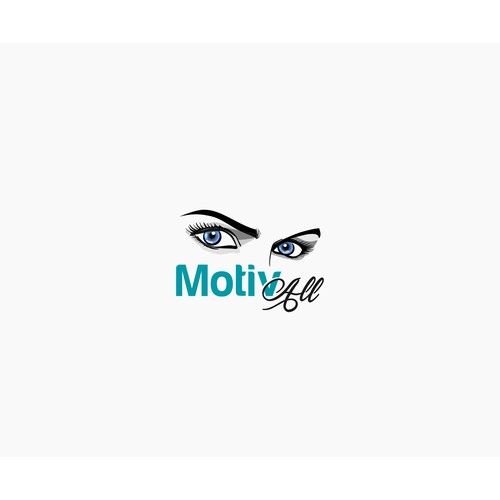 MotivAll logo, determined feminine eyes, for college "study drug" herbal product