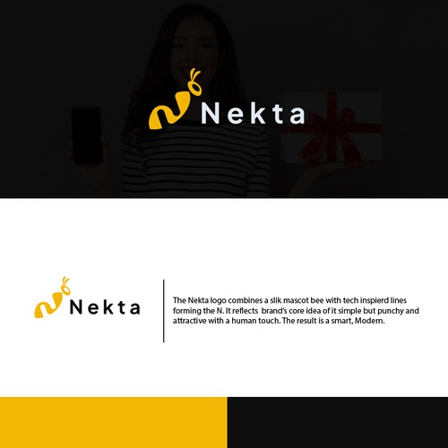 N letter bee logo