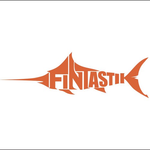 Creat a Marlin juping out of water with the Marlin spelling out fintastik