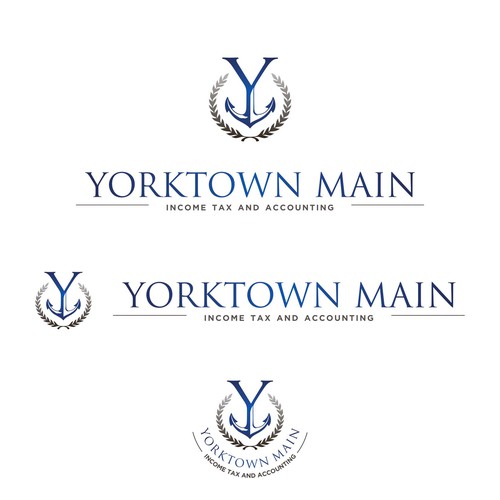 Create a sophisticated, coastal-inspired logo for Yorktown Main