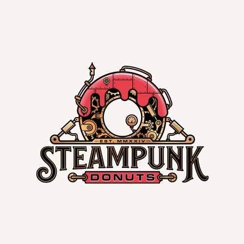 Steampunk Donut Shop Logo