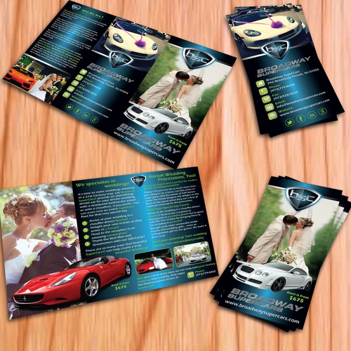 Cutting Edge Leaflet to promote Exotic Cars for Weddings