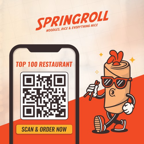Springroll Window Cling Design