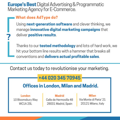 Magazine advertisement for digital advertising firm