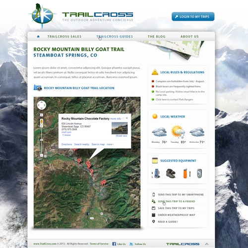 website or app design for TrailCross.com