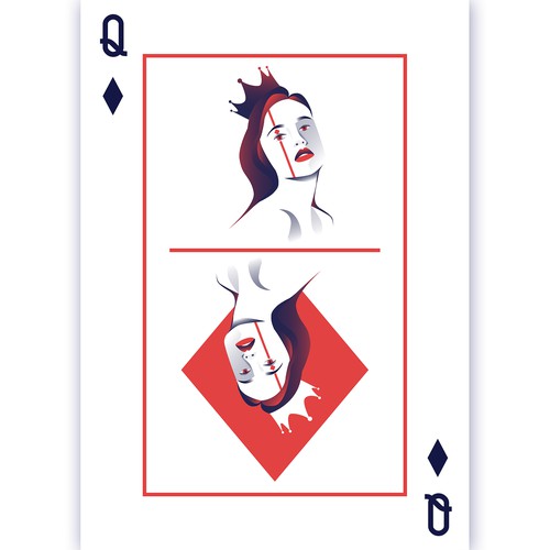 Queen poker card illustration