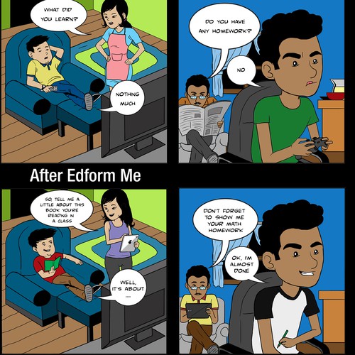 Comic Strip Style Illustration for Website