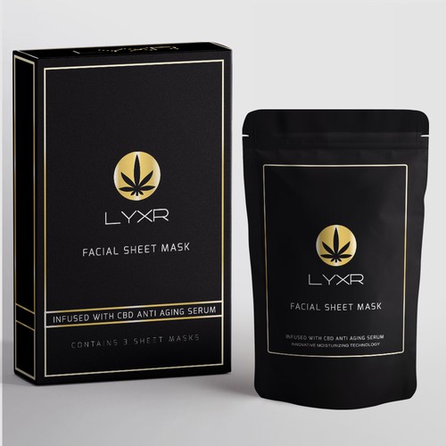 LYXR CBD Infused Facial Sheet Mask Packaging