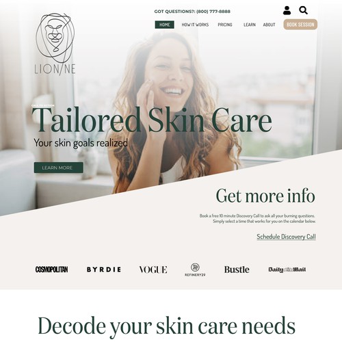 Web design for skincare line