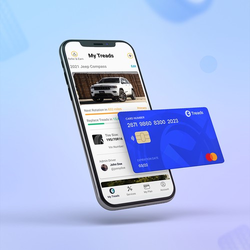 Credit card design with mockup 