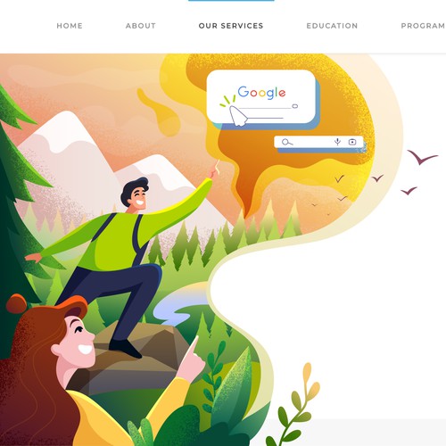 Website adventure themed illustration