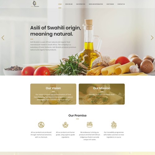 Natural oil landing page