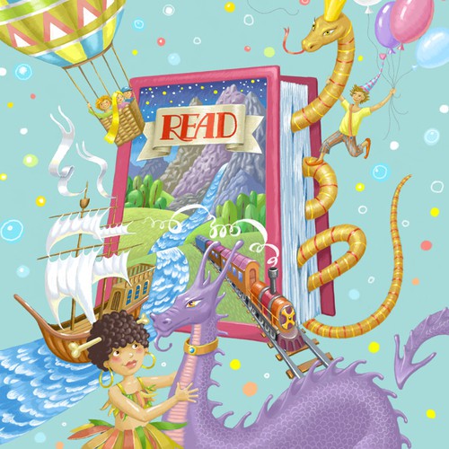 [UPDATED] BOOK WITH CHARACTERS ILLUSTRATION NEEDED TO ADVERTISE SUMMER READING PROGRAMS FOR KIDS