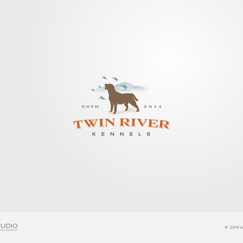 Create a standout logo for a professional dog trainer - Twin River Kennels