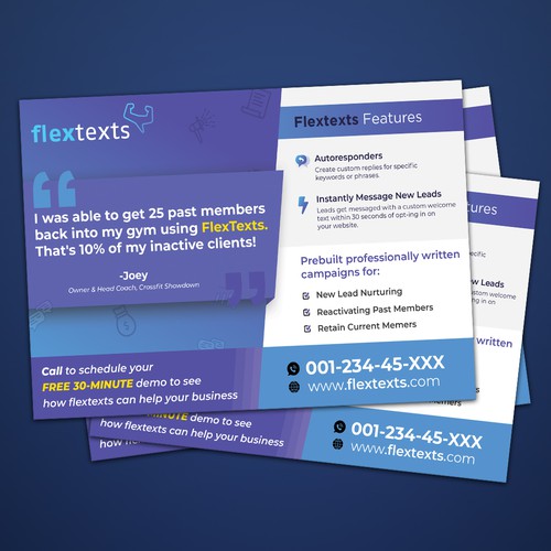 Fitness Text Marketing Postcard Design